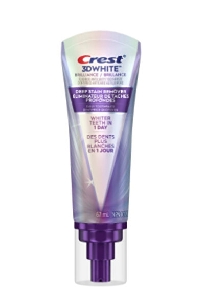 CREST معجون أسنان ثري دي وايت بريلانس لتبييض الأسنان في يوم واحد 67 مل