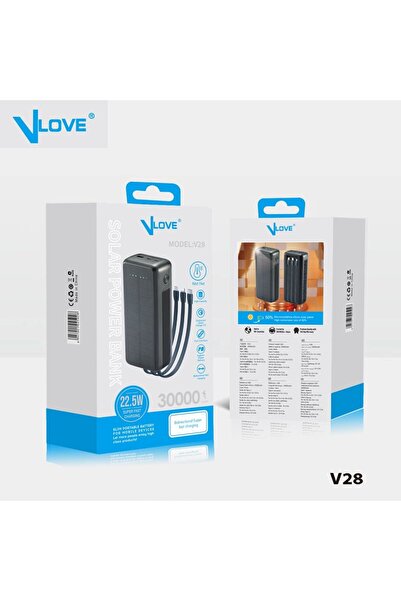 VLove بنك طاقة شمسية V28 بسعة 30000 مللي أمبير في الساعة، شحن سريع 22.5 واط، ...