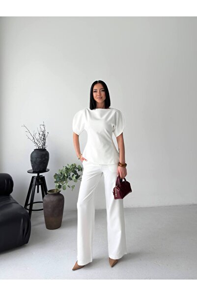 ZF BUTİK Set de design pentru femei cu mâneci tip balon