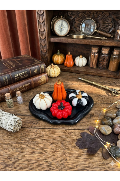 Store Dekoratif tabak, balkabağı biblo, dekoratif obje set