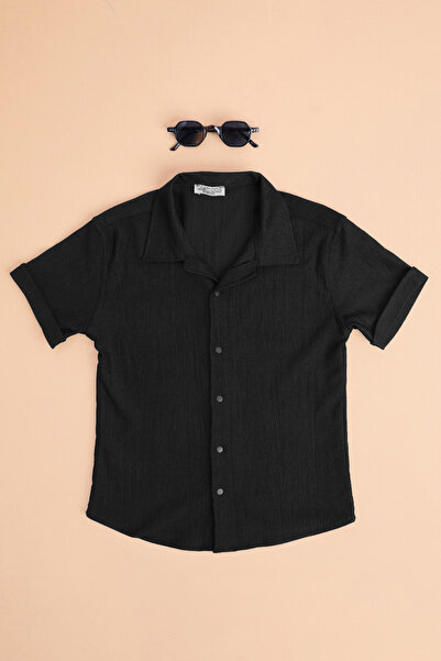 Fulla Moda Boy's Shirt with Folded Sleeves and Buttons