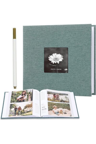 Arabest 6-inch Photo Album with Linen Cover, 200pcs Interleaf Storage Collect...