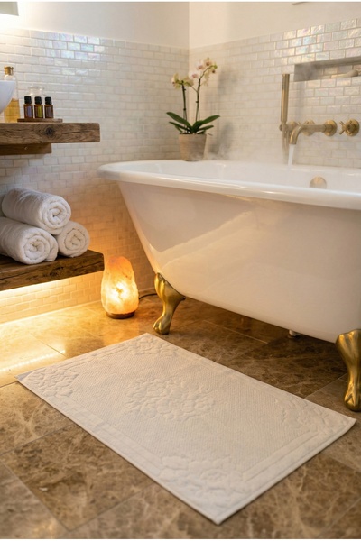 Anılsan Alina 100% Cotton Foot Towel - White 50X70, 245 Gr