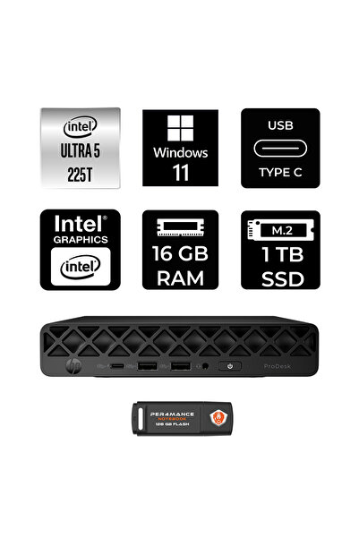 HP Elitedesk 8 Mini G1I Aı Core Ultra 5 225 16GB RAM 1TB SSD Win11 Home 998V3...