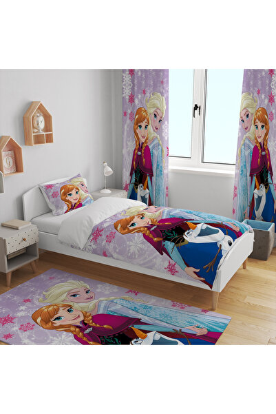 EVSEHOMES Elsa and Anna Kar Tanesi̇ Set (Fon Curtain 70X260 Two Wings - Bedsp...