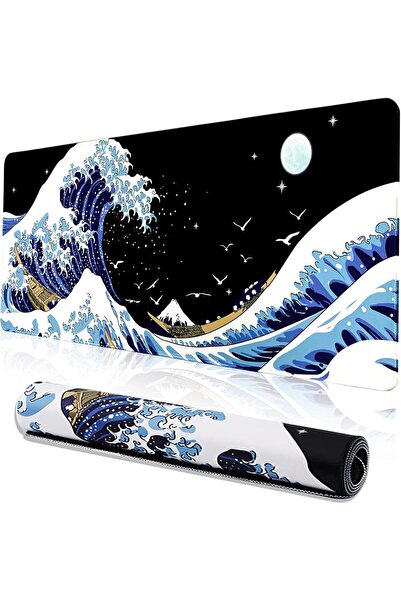 Arabest Large Gaming Mouse Pad with Wave Design, Waterproof Desk Mat for Keyb...