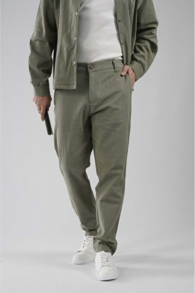 king brich Regular Fit Cotton Linen Classic Trousers