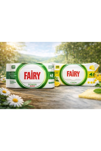Fairy Set of 2 X Multi-Surface Wet Wipes Lemon + Power Wipes 2 X 100 pcs