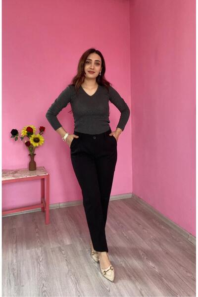 EGELİMODA Beltless Women's Double Fabric Trousers