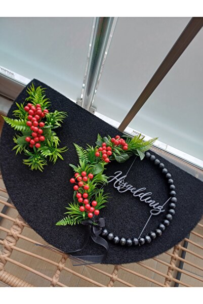 Okaliptus Tasarım Black Wooden Bead Door Ornament Set