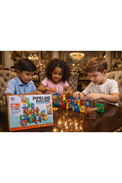 Generic لعبة مسار الكرات الذكية 98 قطعة – متعة التركيب والتحدي للأطفال