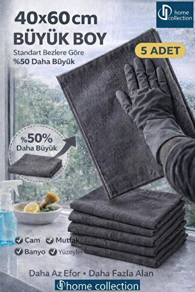 Dp Home Collection 40x60 cm Büyük Boy Temizlik Bezi 5’li Set – İz Bırakmaz Mi...