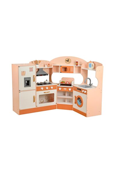 Noname Mega Bucatarie din lemn culoare piersic cu frigider, masina de spa...