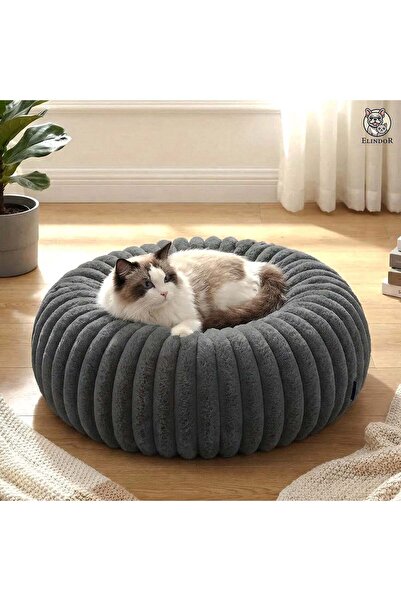 Elindor Comfortable Bed for Cats and Dogs Elindor® Round Doughnut Type, 50 × ...