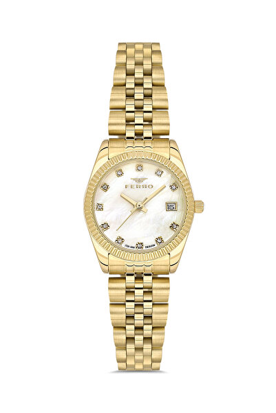 FERRO Yellow and Silver Steel Cord Women's Wristwatch Fl21743A-B4 3Atm Water ...