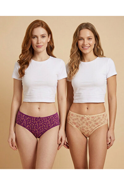 JENİKA 2-Piece Women's Bato Panties with Bow Detail, Soft, Flexible, Comforta...