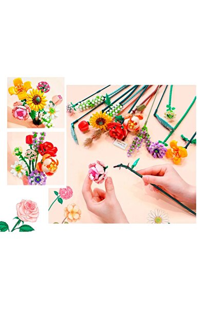 Loz Z1658 Decorative and Collectible Flower Bouquet 456 Piece Building Set-Orange