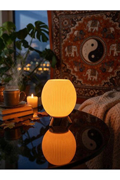 nk3d Minimal Dekoratif Tripod Masa Lambası Modern Gece Lambası Sıcak Ortam Ay...
