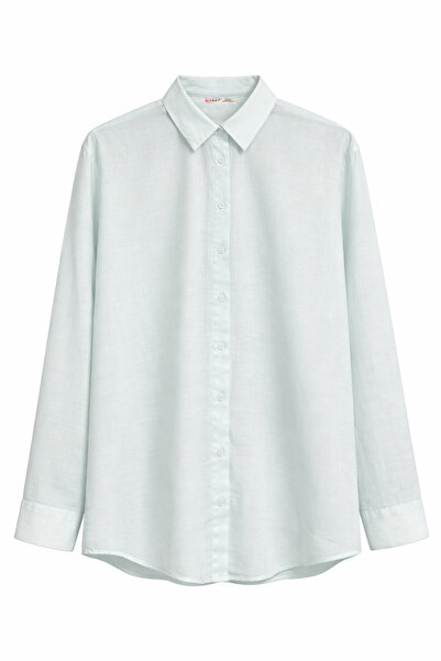 Mixray 4667 قميص نسائي رفيع كبير الحجم باللون الأزرق