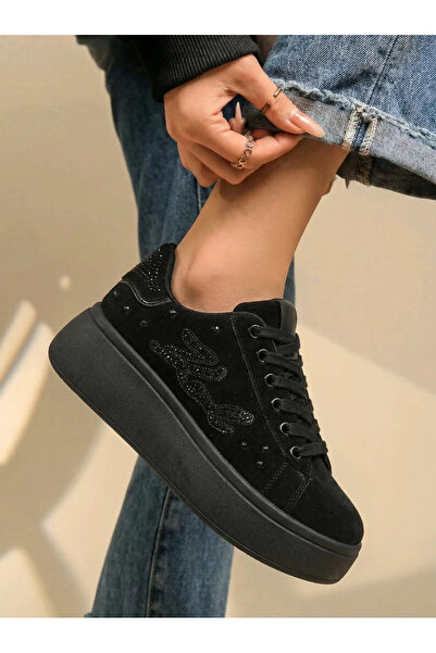 Zaira Adidasi dama negri din piele ecologica intoarsa Saphira #24680