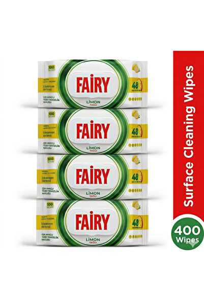 Fairy Μαντηλάκια καθαρισμού επιφανειών με άρωμα λεμονιού, συσκευασία 4 τεμαχί...