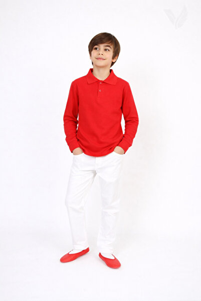 vyloo Boys' Long Sleeve Polo Collar T-Shirt and Pants Set