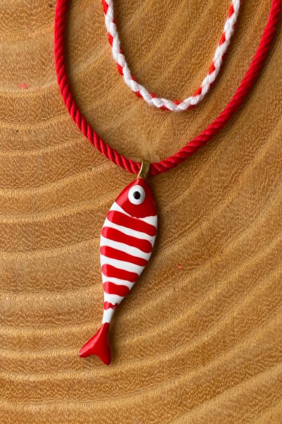 Shepidi 2-Pack Red and White Striped Red Adjustable Rope Necklace