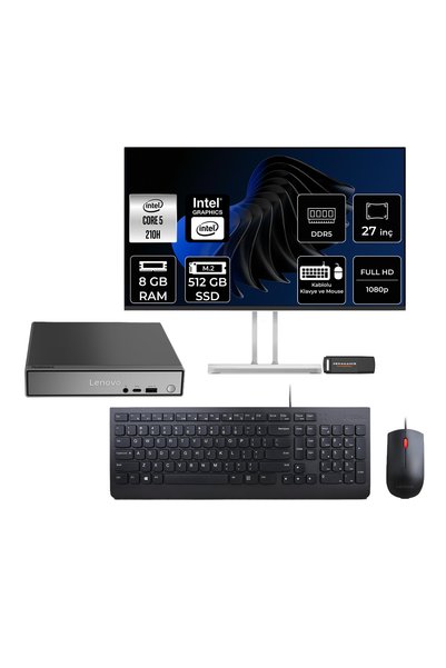 LENOVO ThinkCentre Neo 50q G5 Intel Core 5 210H 8GB 512GB SSD 27" FDOS Mini Masaüstü Bilgisayar