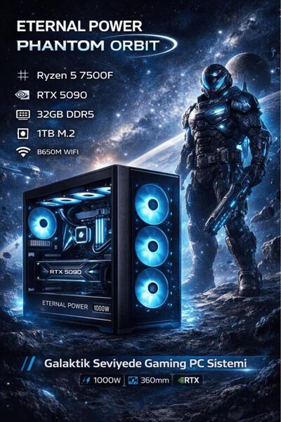 ETERNAL POWER ORBIT Ryzen 5 7500F RTX 5090 32GB DDR5 1TB M.2 B650M WIFI 1000W...
