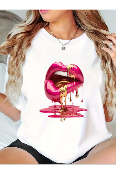 LİNA06 New Women's Short-Sleeve Breathable Fabric Casual Sport Soft Comfortab...