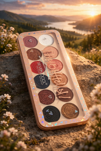 Clino SevenCool Floral Eyeshadow Palette – 12 colors, Pearlescent & Matte Eye...