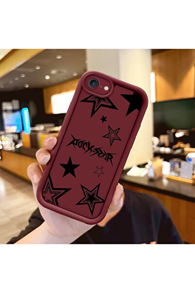 ucuc iPhone 7/8/SE 2020 2022 Uyumlu Darbeye Dayanıklı Kamera Korumalı Bordo S...