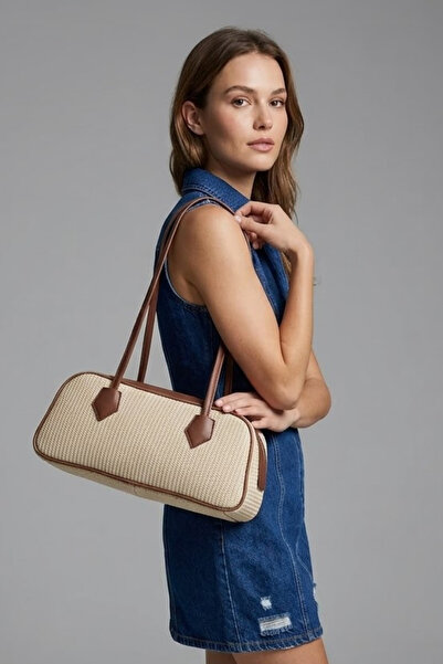 Swana Ženska Bome slamnata baguette torba - krem