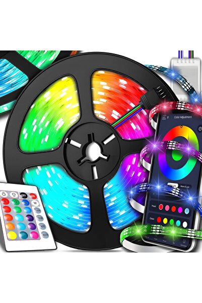 iTin Bandă LED, 10m, 5050 RGB, Bluetooth, App, Telecomandă, Mod Muzică, Timer...