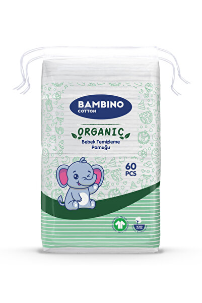 Bambino Cotton ORGANİC BEBEK TEMİZLEME PAMUĞU