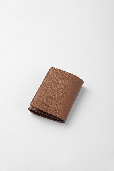 CENGİZ PAKEL محفظة عملية للجنسين من الجلد الطبيعي مع مغناطيس - 13707T - بني/قهوة