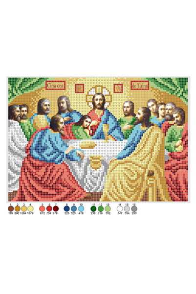 Tablou SCHEMA PENTRU BRODERIE CU MĂRGELE "Cina cea de Taina" (color)