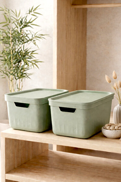 Kitchen Life Aura 2-Piece Multi-Purpose Storage Container with Lid Closet Org...