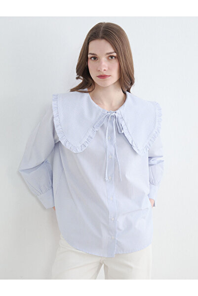 LC Waikiki Rmz Gi̇yi̇m Farkiyla Baby Roba Collar Striped Women's Shirt