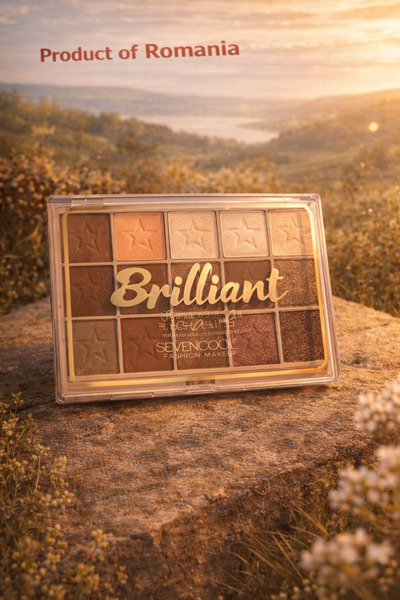 Clino SevenCool Brilliant Eyeshadow Palette – 16 colors, Professional Eyeshad...