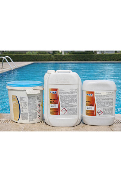 Hvz Kimya 3'lü Bakım Seti Multitablet Klor(10kg)+Ph Düşürücü(25kg)+Sıvı Çöktü...