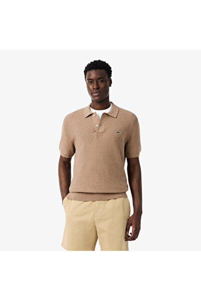 Lacoste Erkek Classic Fit Kısa Kollu Polo Yaka Açık Kahverengi Triko