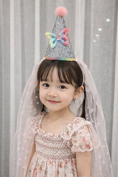 TAKIŞTIR Παιδικό στέμμα σε ροζ χρώμα με φιγούρα καπέλου και λεπτομέρεια από τ...