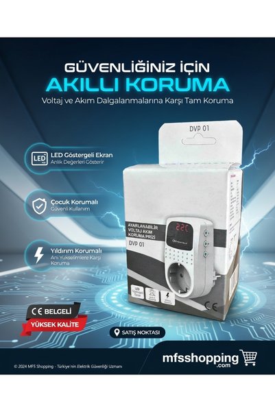 MFS Current Protected Grounded Socket Regulator Digital Display Child Proof 4000W