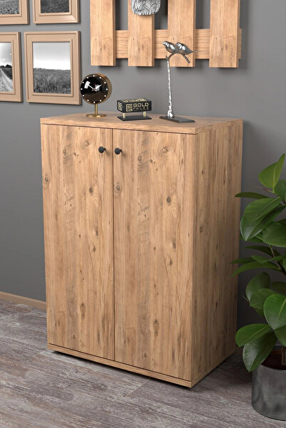 özssa Ayakkabılık Çok Amaçlı Ayakkabı Dolabı 5 Raflı 2 Kapaklı Ceviz