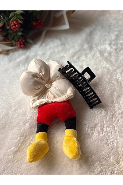 ADAA GIFT Mickey Model Scrunchie Saten Simit Toka - Büyük Boy Mandal Toka 13c...