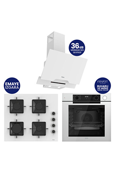 Ferre Steamart-Fryart-Silentart Serisi Beyaz Set ( QEP64CB+SS206+D064-SA ) Em...