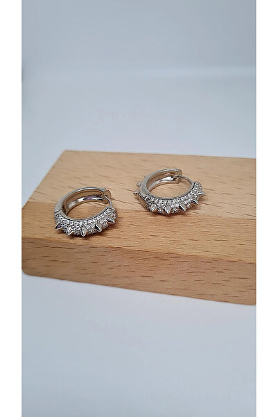 XUPING JEWELRY Taşlı Halka Küpe Gümüş Renk