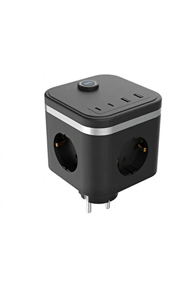 Vothoon Termal Akım Korumalı Isıya Dayanıklı 3'lü Duvar Tipi Priz 2x Usb 2x T...