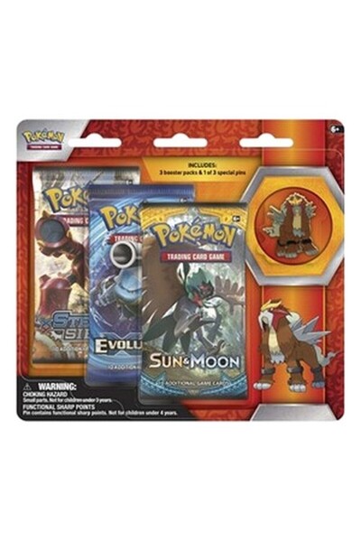 Pokemon Entei Pin 3-Pack Blister